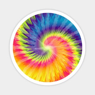 Tie Dye Style Abstract Art Rainbow Magnet